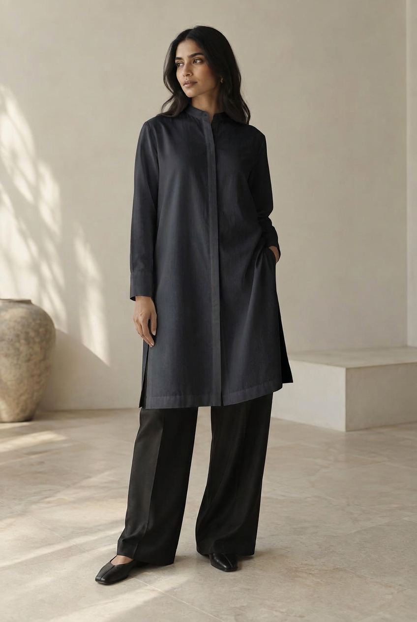 The Longline Cotton Shirt, alternate colour