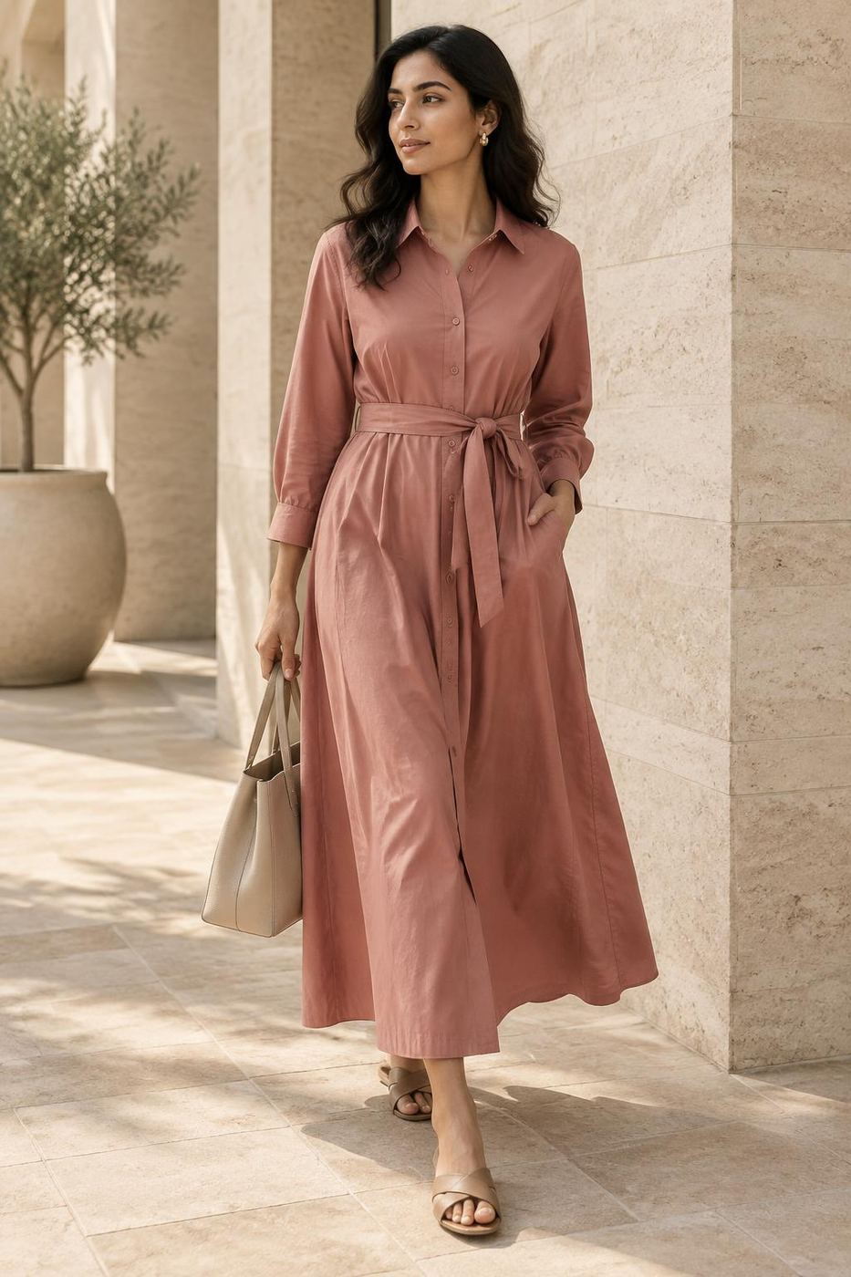 The Column Shirt Dress